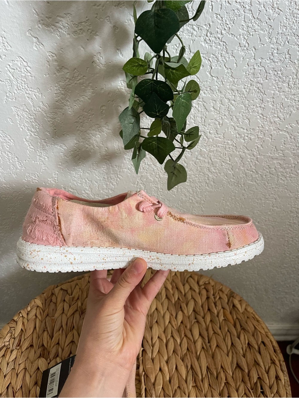 Hey Dude Pink Tie-Dye Canvas Slip-On Sneakers - Picture 9 of 10